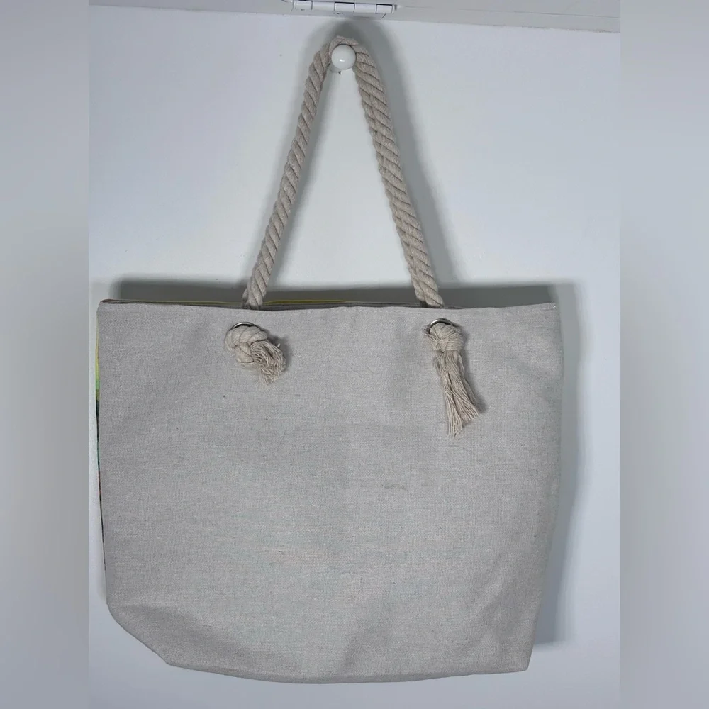 NWOT Sunflower Field Canvas Rope Handle Tote Bag Medium Size 12x17x5 - Picture 5 of 6